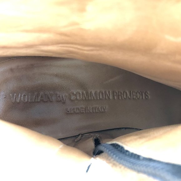 Woman by Common Projects Women's EU 36 (US 6) Brown Leather Side Zip Ankle Boots - Picture 13 of 14